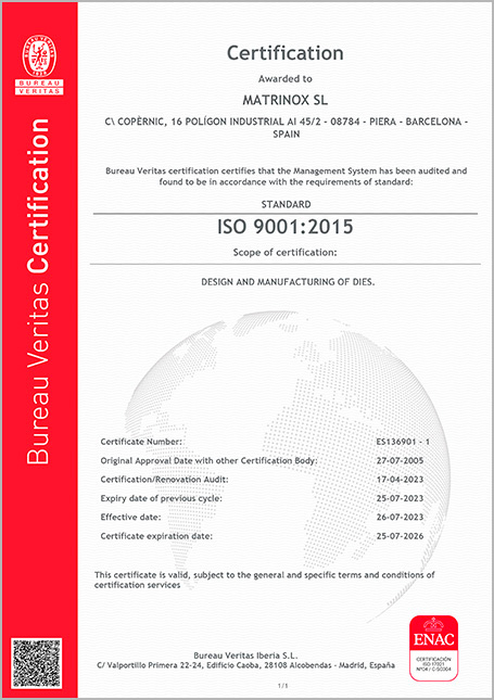 ISO 9001:2015 certificate